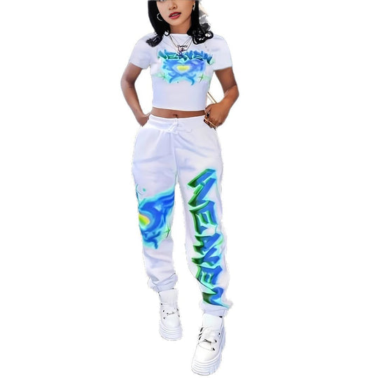 Damen Grafikdruck Lounge-Set EB