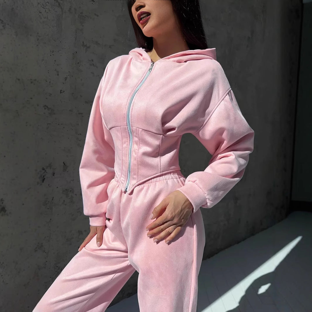 Damen Urbaner Kapuzen-Jumpsuit mit funktionellen Details EB
