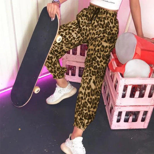 Damen Sportliche Jogginghose mit tierischem Motiv und elastischem Bund EB