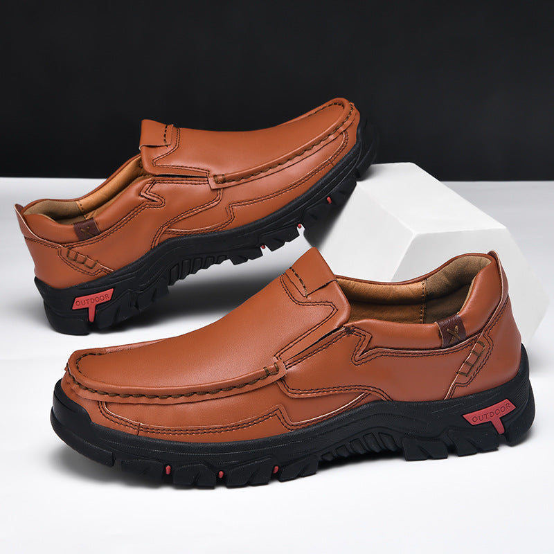 Herren Multifunktionale und bequeme Leder-Slipper mit rutschfester Sohle EB