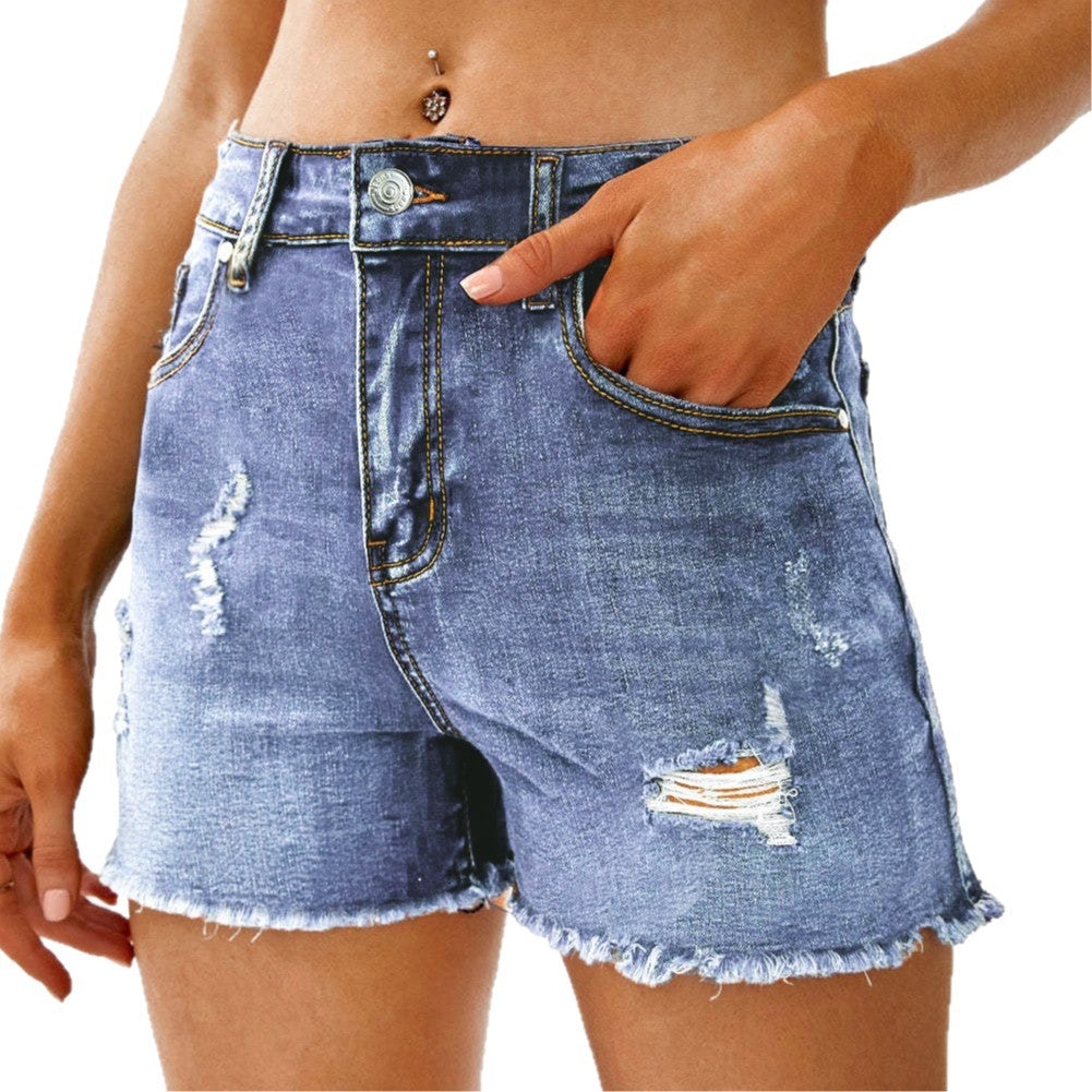 Damen Destroyed Denim-Shorts EB