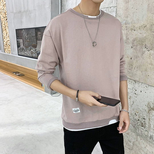 Herren lässiger Sweatshirt mit kontrastierendem Saum EB
