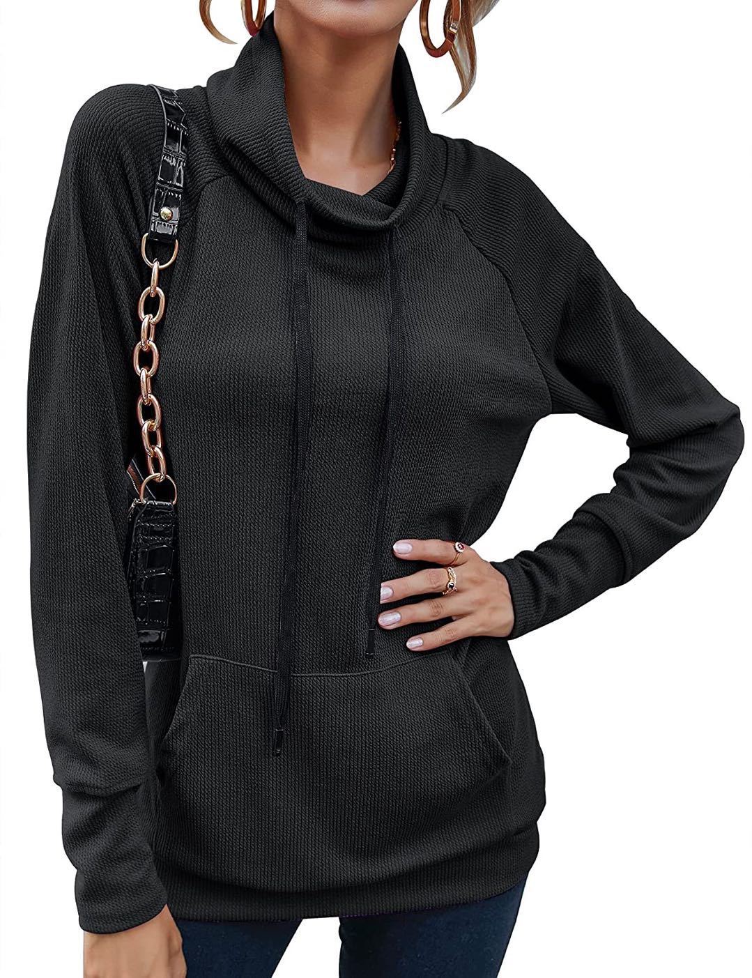 Damen modischer Kapuzensweater mit praktischen Taschen und ergonomischem Schnitt EB
