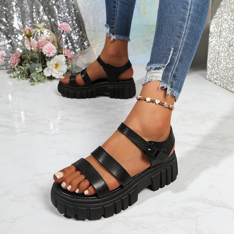 Damen Komfortable Riemensandalen mit robustem Profil EB