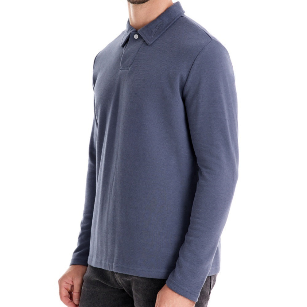 Herren langärmliges Polo-Shirt mit eleganter Knopfleiste und sportlichem Schnitt EB