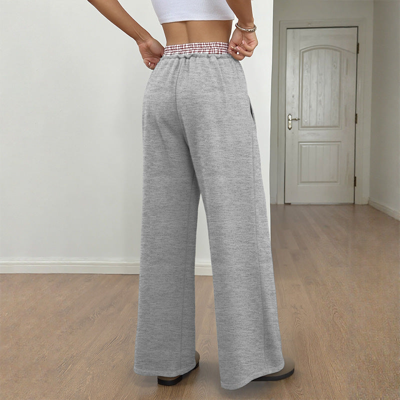 Damen Bequeme Weite Freizeithose mit elastischem Bund EB