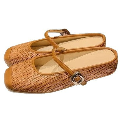 Damen Elegante Ballerinas mit modischem Riemchen und feiner Struktur EB