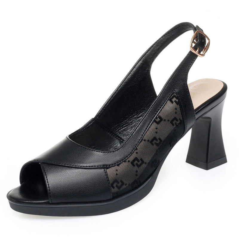 Damen Sling-Pumps mit modischem Cut-Out-Design und komfortablem Blockabsatz EB