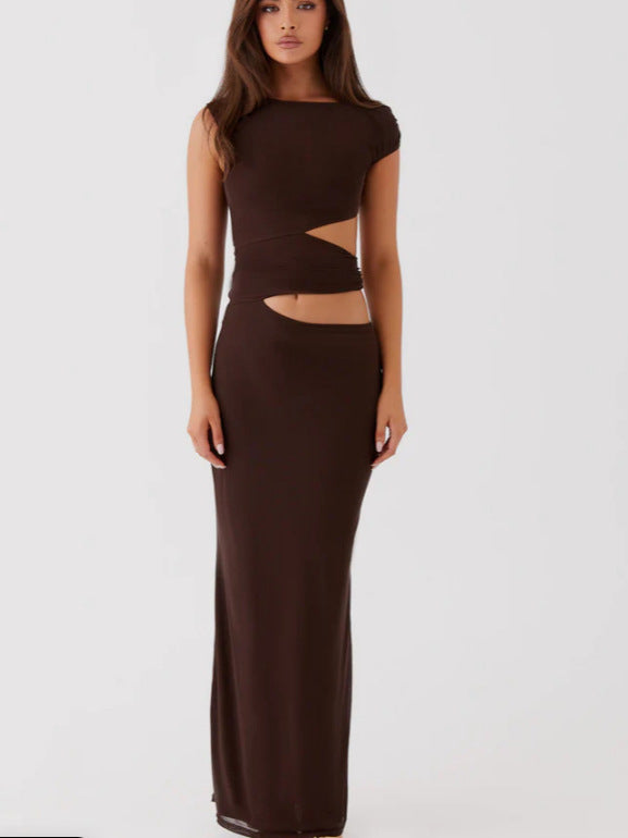 Damen Elegantes Maxikleid mit raffinierten Cut-Out-Details und figurbetontem Schnitt EB