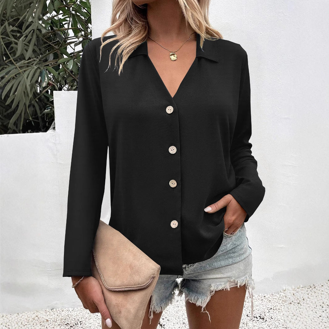 Damen Elegante Bluse mit Knopfleiste EB