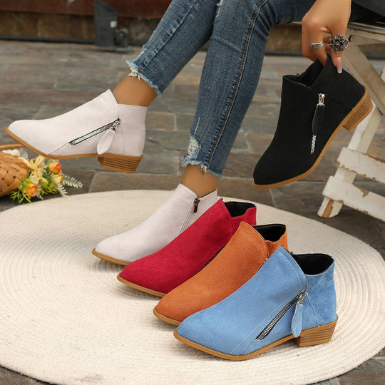 Damen Ankle Boots mit asymmetrischem Reißverschluss von EB