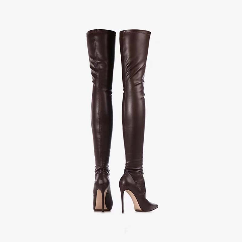 Femme Über-die-Knie Spitzenzehen Stiletto Stiefel EB
