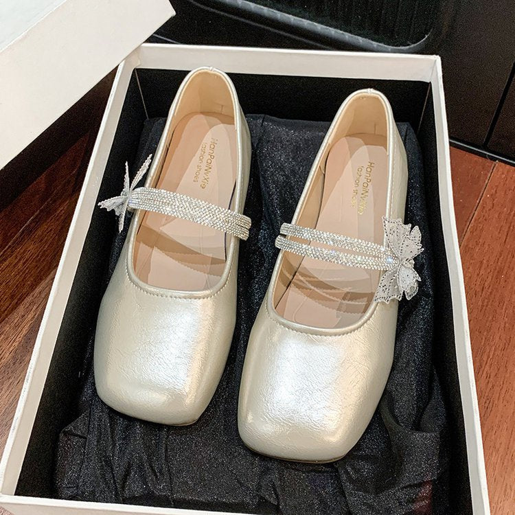 Damen Ballerina Schuhe mit dekorativen Schmuckdetails EB