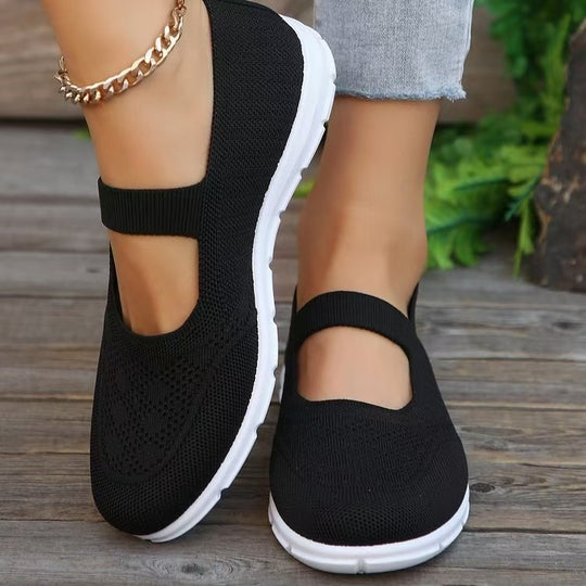 Damen Atmungsaktive und flexible Ballerinas mit elastischem Riemen EB