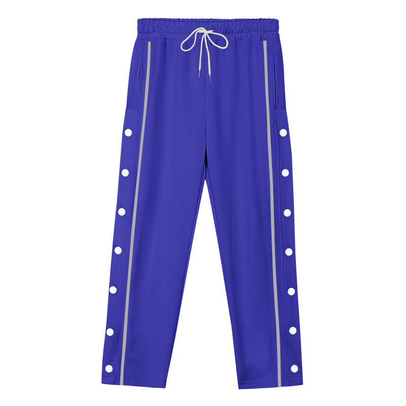 Unisex nan leichte Sport-Trainingshose mit Druckknopfleiste und elastischem Kordelbund EB