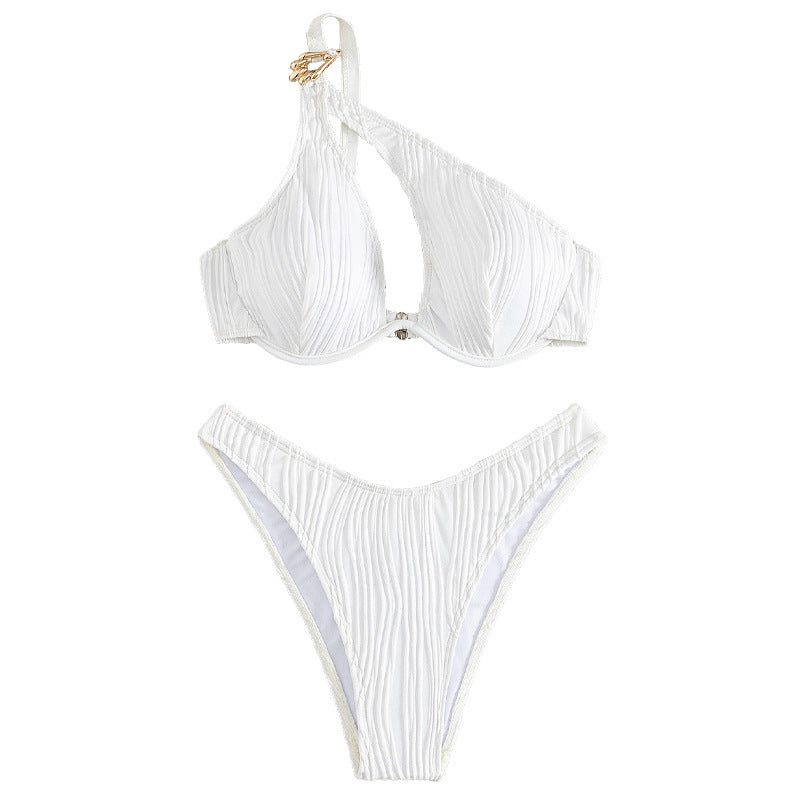Damen Push-Up Bikini mit raffiniertem Schnitt und verzierten Details EB