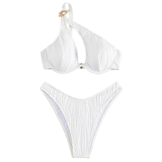 Damen Push-Up Bikini mit raffiniertem Schnitt und verzierten Details EB