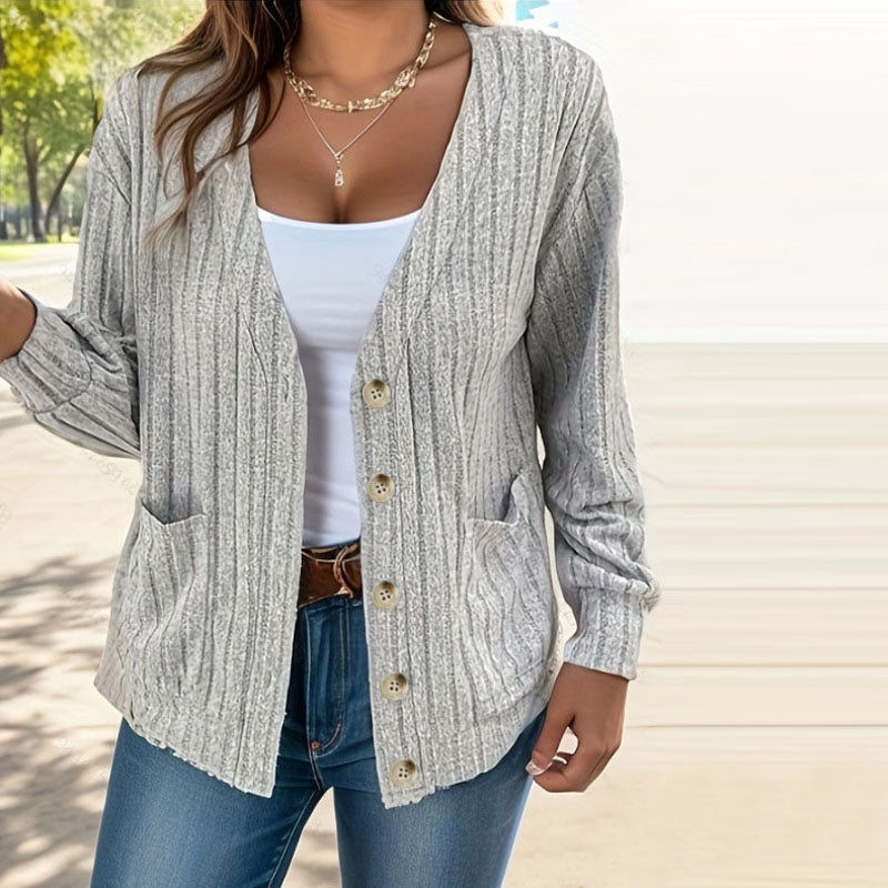 EB | Strickjacke Polyester Komfortabel, Leicht, Taschen