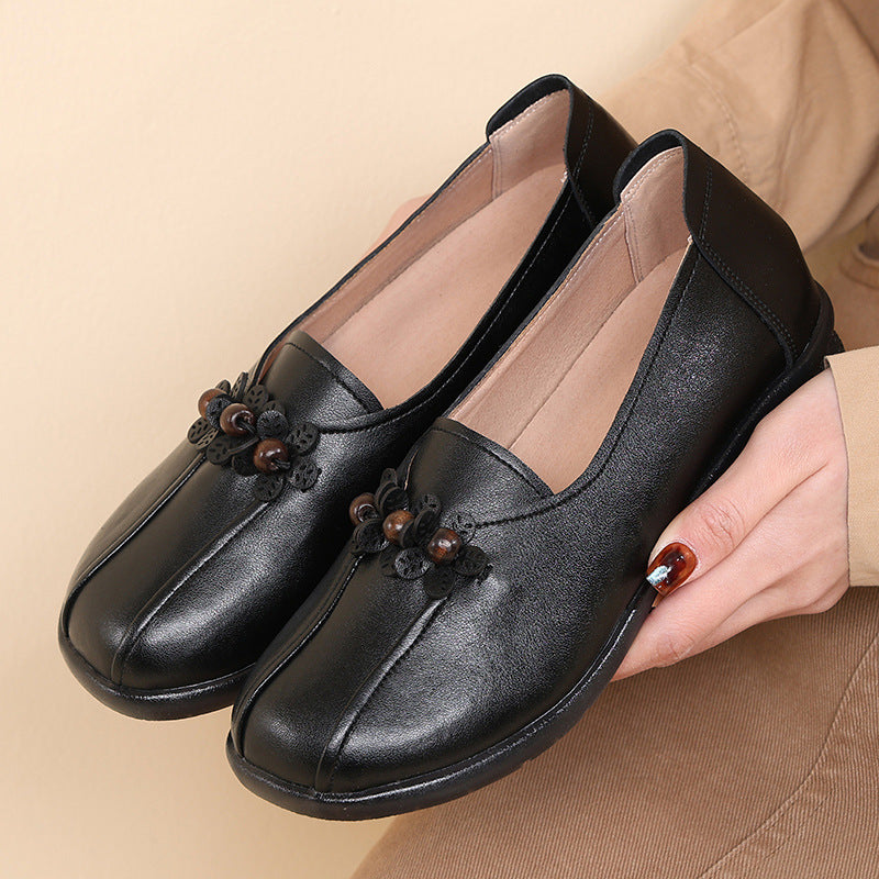 Damen Bequeme Ballerinas mit dekorativen Blumenapplikationen und flexibler Sohle EB