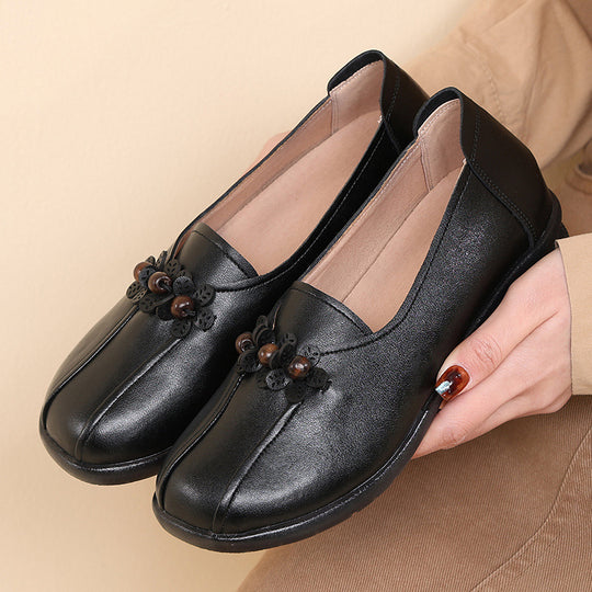 Damen Bequeme Ballerinas mit dekorativen Blumenapplikationen und flexibler Sohle EB