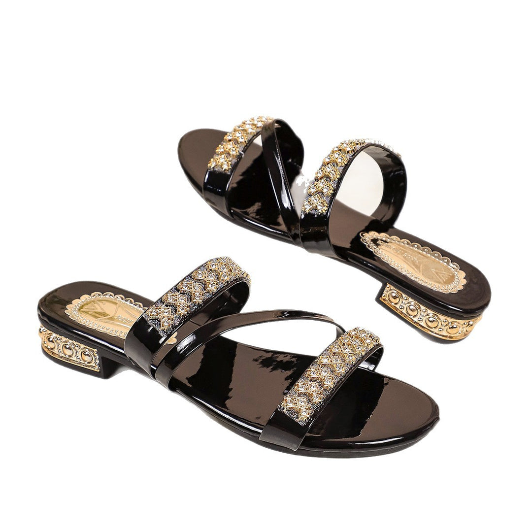 Damen Glitzernde Sandalen mit komfortablen Riemen und elegantem Design EB