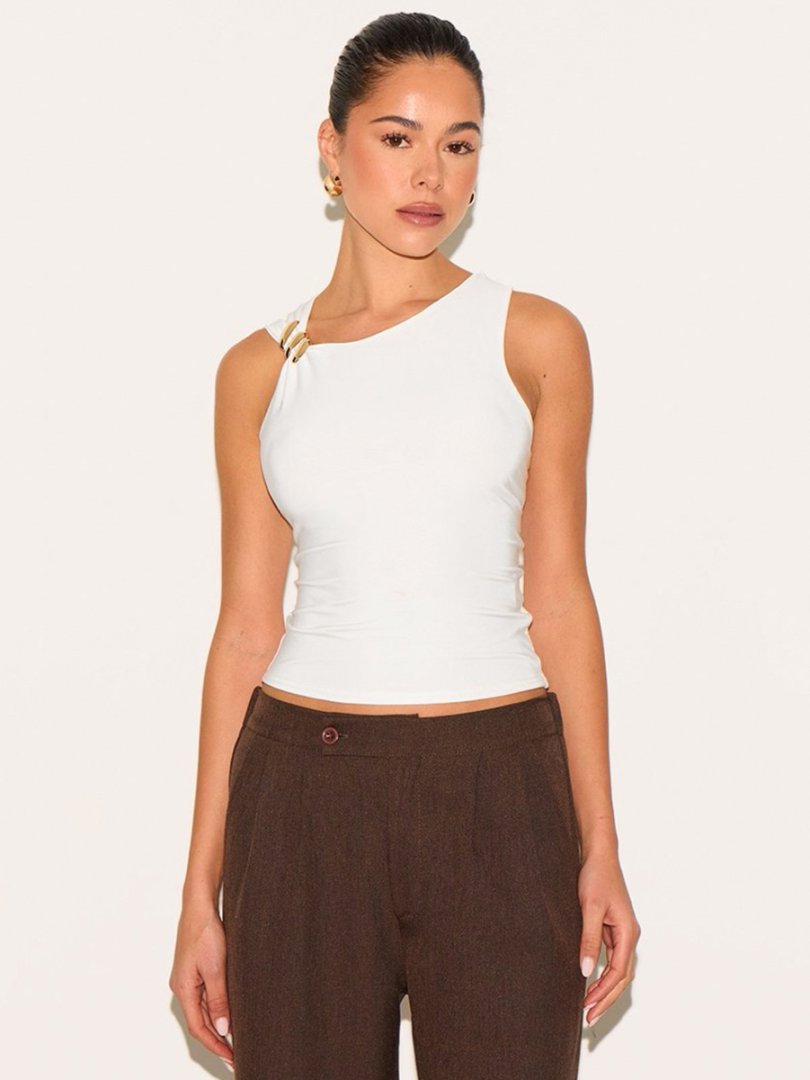 Damen Elegantes Tanktop mit dekorativem Knotendetail EB