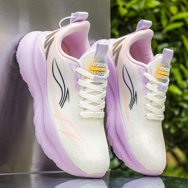 Damen Sportliche Lauf-Sneaker mit atmungsaktiver Mesh-Oberfläche und stoßdämpfender Sohle EB