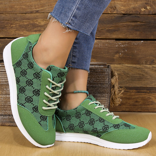 Damen Sneakers mit floralen Mustern und atmungsaktiver Oberfläche EB