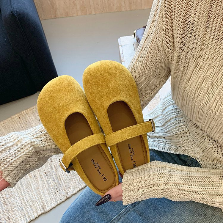 Damen weiche Mokassins mit verstellbarem Riemen und bequemer Innensohle EB