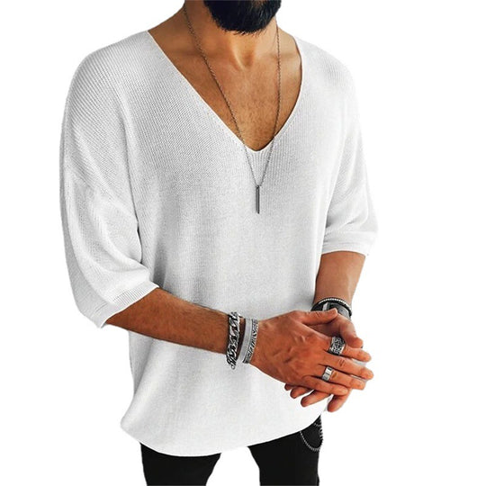 Herren Übergröße V-Ausschnitt Pullover EB