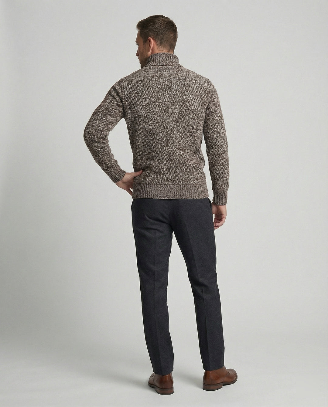Herren Rollkragenpullover aus weicher Strickware EB