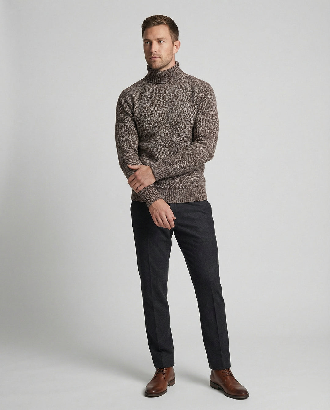 Herren Rollkragenpullover aus weicher Strickware EB