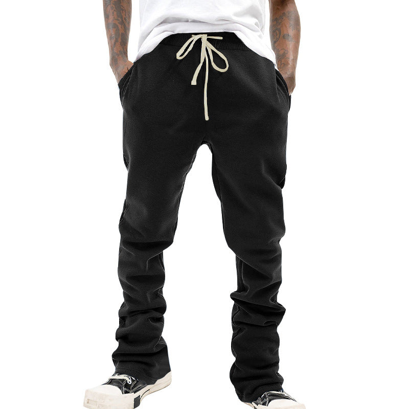 Herren nan lockere Sweatpants mit elastischem Komfortbund, Kordelzug, Fleece-Innenfutter und geradem Bein EB