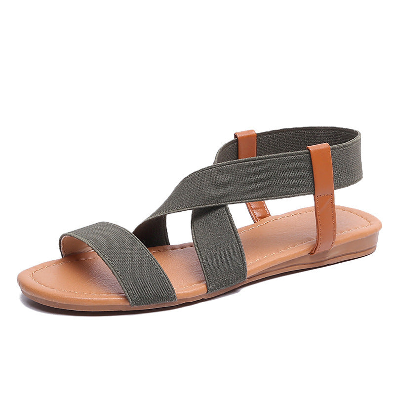 Damen Komfortable Kreuzriemen-Sandalen mit gepolsterter Innensohle EB