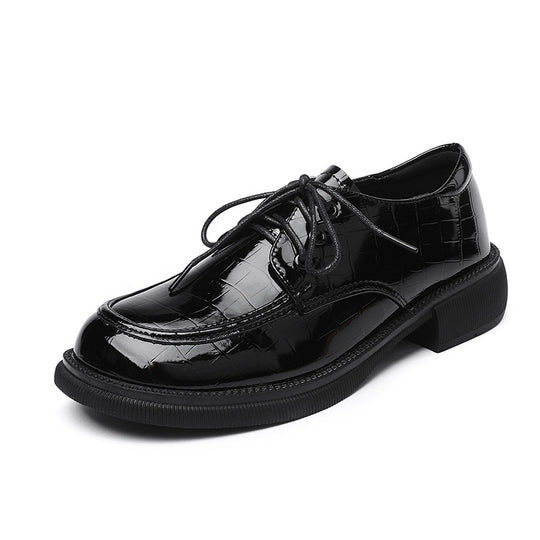 Damen Klassische Schnürschuhe aus hochwertigem Kunstleder mit rutschfester Sohle EB