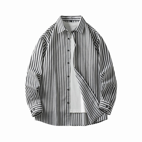 Herren Langarmhemd mit elegantem Streifenmuster und bequemen Passform EB