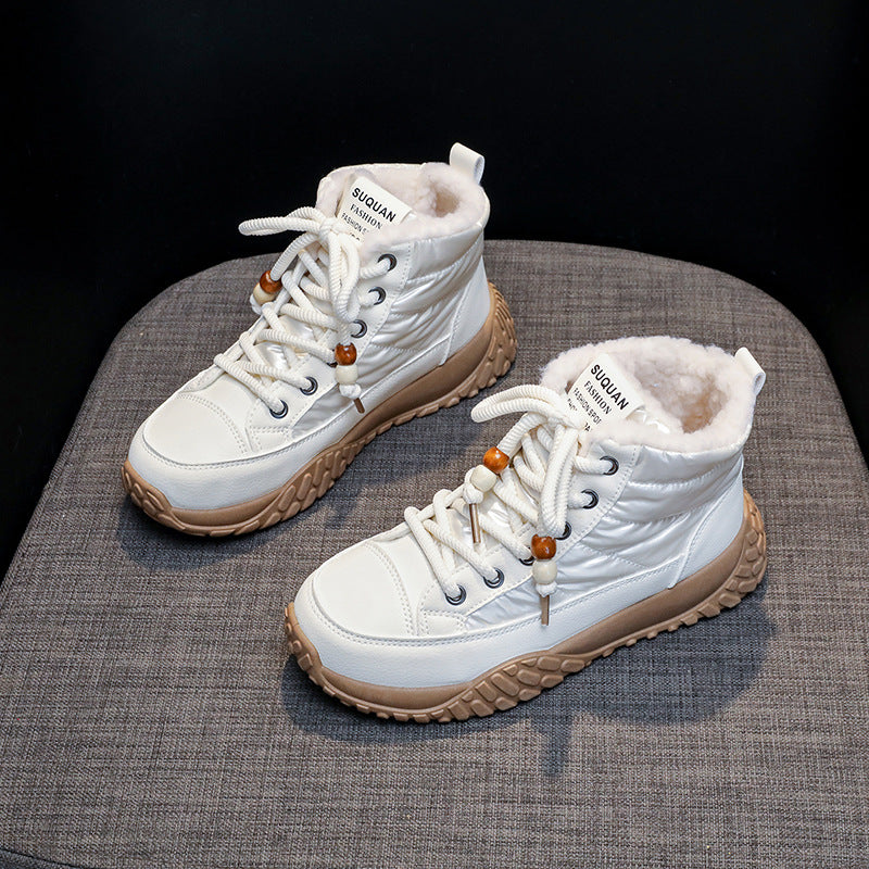 Damen hochgeschnittene Sneaker mit warmem Innenfutter und modischem Design EB