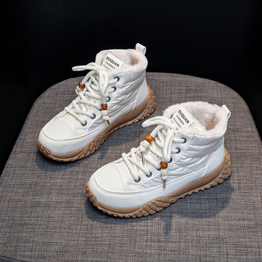 Damen hochgeschnittene Sneaker mit warmem Innenfutter und modischem Design EB