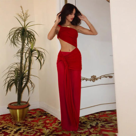 Damen Elegantes Wickelkleid mit asymmetrischem Schnitt und Raffung EB