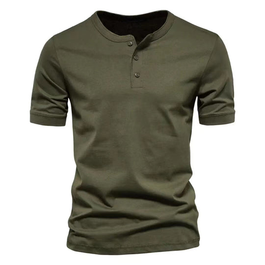 Herren Kurzarm-Henley-Shirt mit praktischer Knopfleiste und bequemer Passform EB
