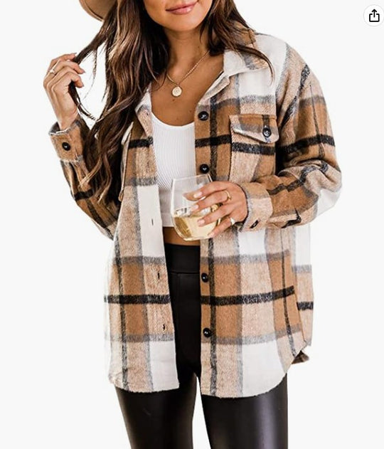 Damen Kariertes Flanellhemd EB