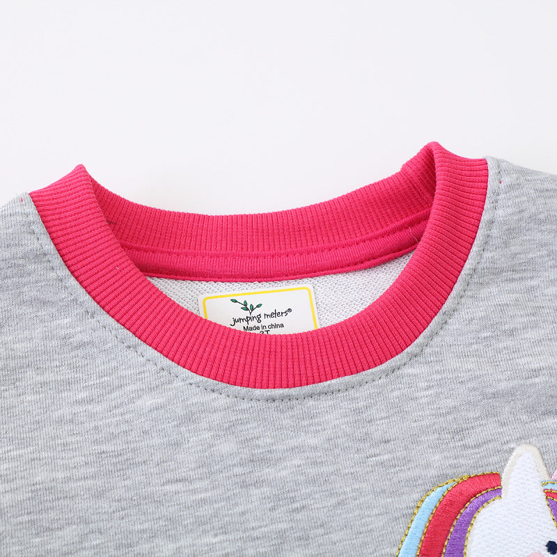 Mädchen Sweatshirt mit buntem Einhorn-Motiv EB