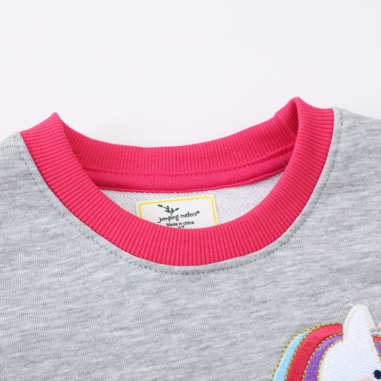 Mädchen Sweatshirt mit buntem Einhorn-Motiv EB