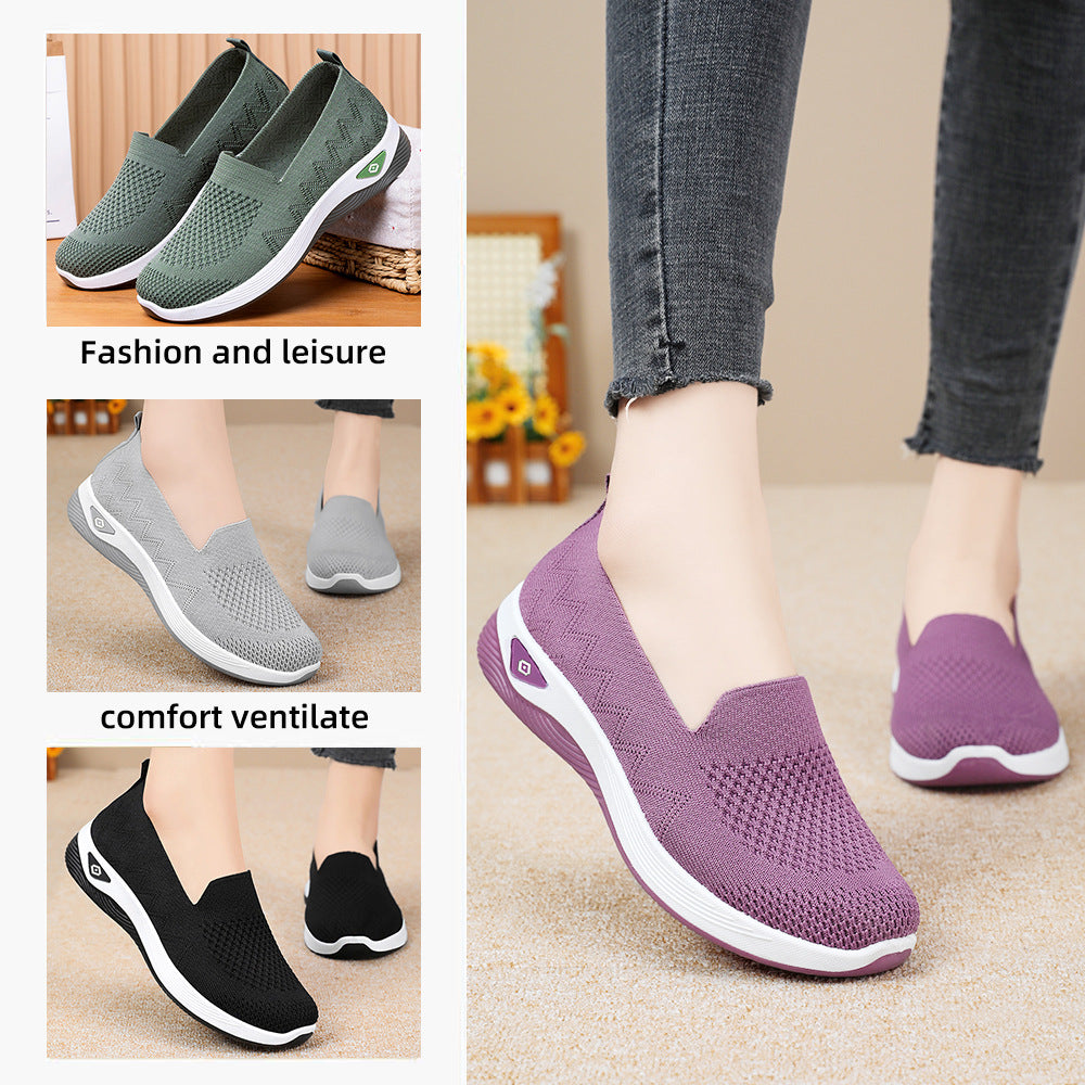Damen Komfortable Strick-Sneaker mit rutschfester Sohle EB
