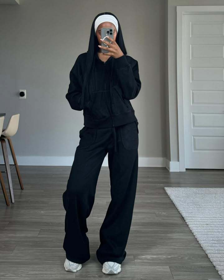 Damen lässiger Hoody- und Freizeithosen-Set EB