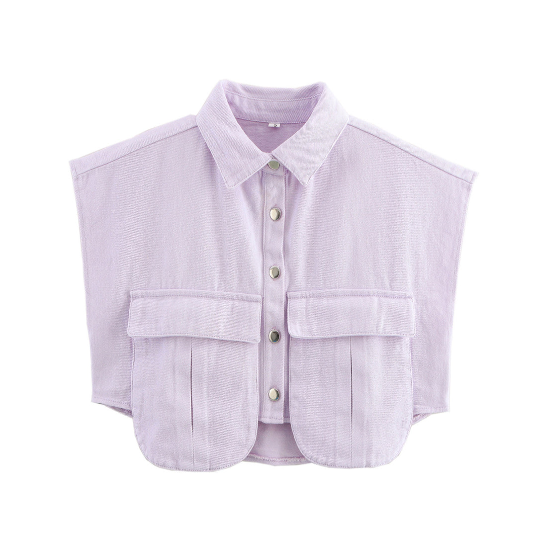 Damen ärmellose Utility-Bluse mit Taschen EB
