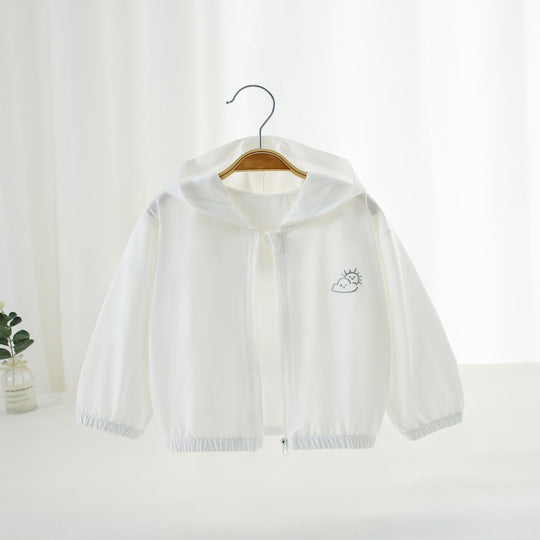 Unisex nan leichte Kapuzen-Windjacke für Kinder mit elastischem Saum und Reißverschluss EB