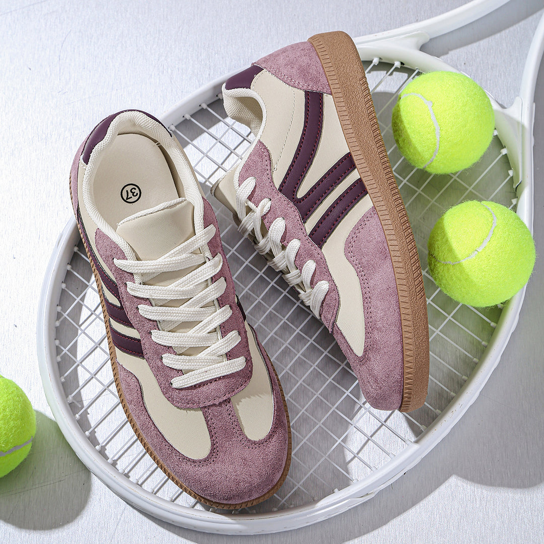 Damen Retro-Sneaker mit Gumsohle und gepolsterter Innensohle EB