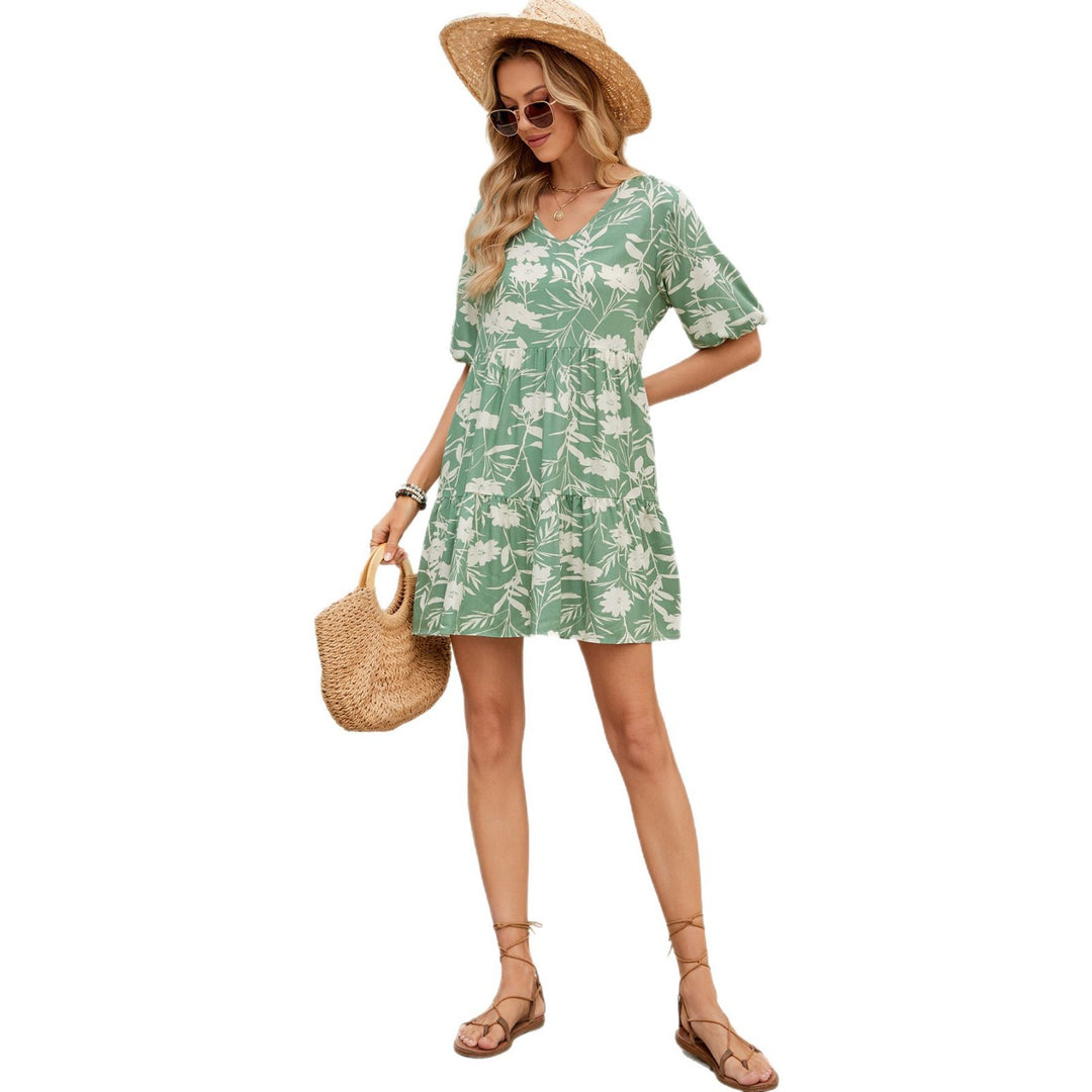 Damen Sommerkleid mit floralen Mustern EB