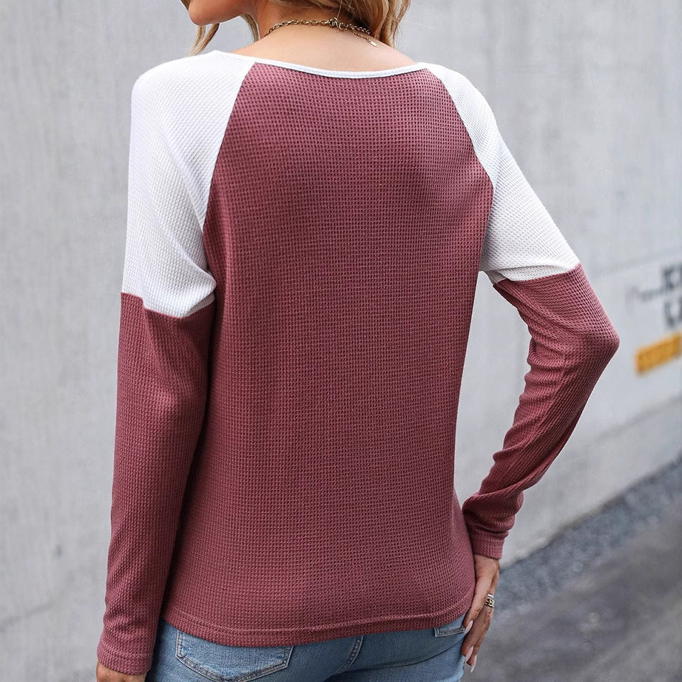 Damen Langarmshirt mit modernem Farbblockdesign EB